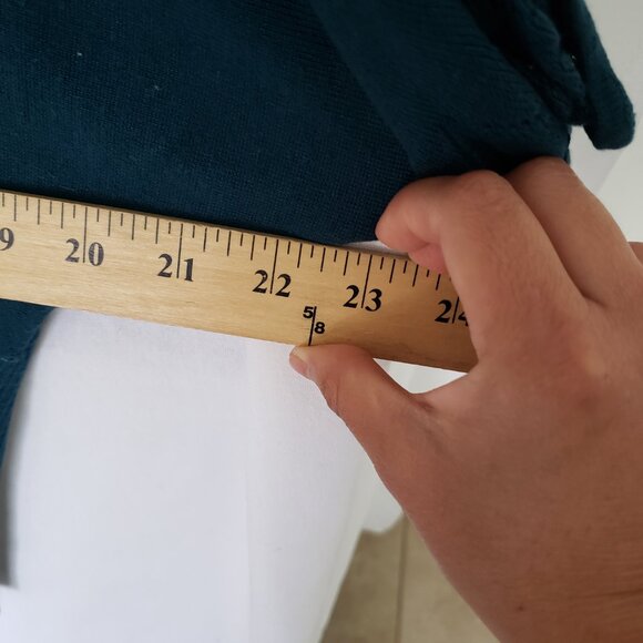 Woman United States Sweaters Teal Wing Sleeve V neck Blouse Size XL - Picture 3 of 8